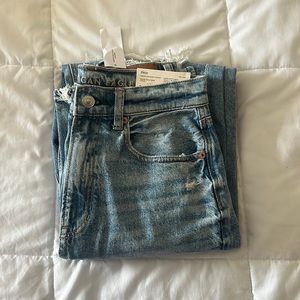 American Eagle Jeans- High Rise Baggy Straight, Size 2 (or 26W)
